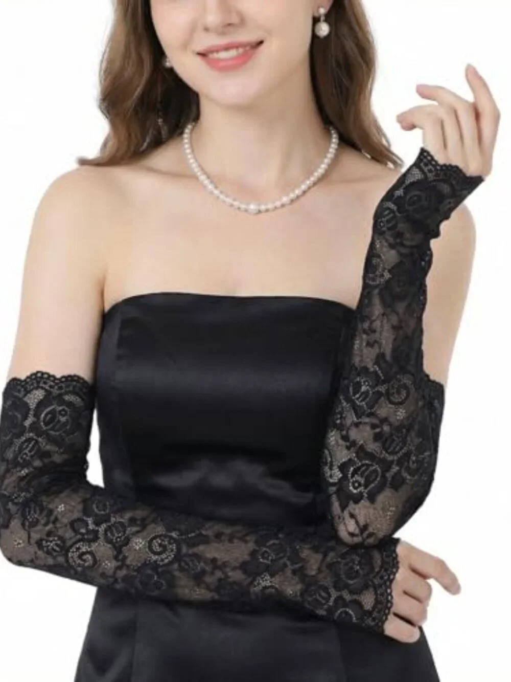 5 Pairs Lace Arm Sleeves Fingerless Arm Warmers for Women Elegant Sheer Sleeve